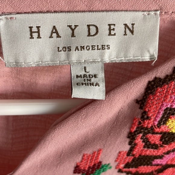 Hayden Mexican Embroidered Top Long Sleeve Boho Peasant Casual Tunics Blouse L - Picture 3 of 5